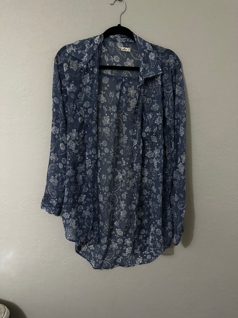 Hollister Long sleeve sheer button up